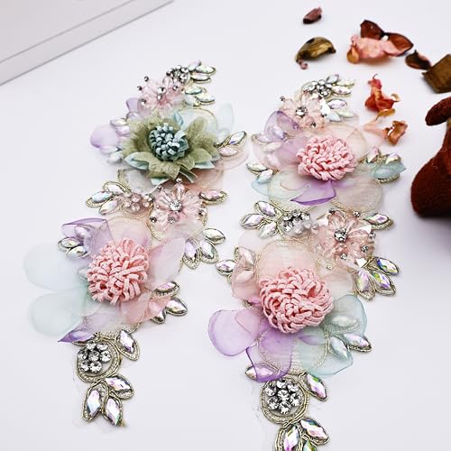 Dulllee Handmade Rhinestone Applique, Beaded Lace Patch Accessory For Dress Decoration thumb #2