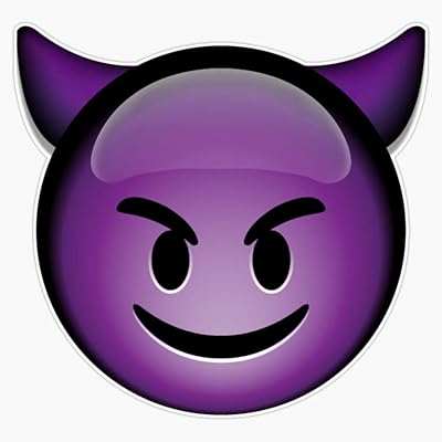 Generic Cute Smiling Purple Devil Emoji Sticker Decal Bumper Sticker 5 inch