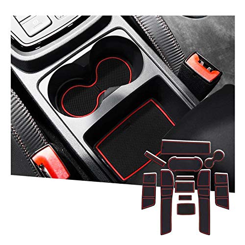 SHAOHAO set of slot mats for Leon Cupra 5F 2017+ cup holder mat interior door mat