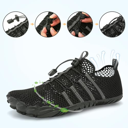 Image of L-RUN Barefoot Water Shoes Women Mens Aqua Sock Athletic Hiking Water Sports Shoes for Swim Beach Pool Sand Diving Walking