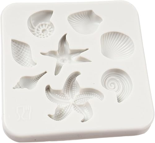 Miniatura 4 de QDMOLDS Molde de fondant con temática marina, concha, estrella de mar, moldes de silicona para decoración de pasteles, decoración de cupcakes,