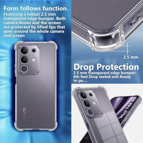 Image of Lustree Compatible with vivo Y31 Pro 5G Back Cover| Clear + TPU Case with 4 Corner Air Cushion Protection & Camera Protection | Slim& Stylus Cover for vivo Y31 Pro 5G