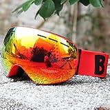 ❄ [OTG y casco compatible] OTG: se puede colocar en anteojos recetados, marco de gafas de esquí compatible con la mayoría de los marcos de anteojos recetados, cinturón ajustable, desmontable y antideslizante, adecuado para la mayoría de los cascos, material de nylon antideslizante para evitar el deslizamiento del casco, Ideal para hombres, mujeres, niños y niñas