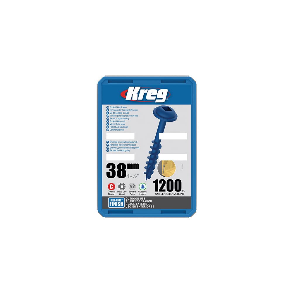 Kreg SML-C150-100 Zinc Pocket Screws, 1 1/2-Inch, #8 Coarse Thread
