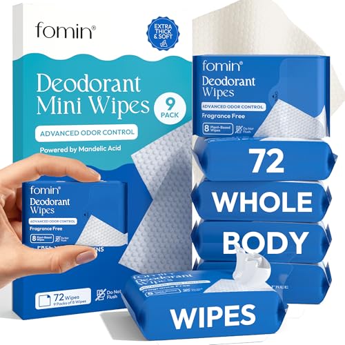 Image of FOMIN Acidified Mini Deodorant Travel Wipes - 72 Count Fragrance Free