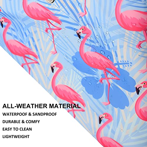 KUAK Beach Bags for Women, Beach Bag Waterproof Sandproof with Top Zipper, 3 Inner Pockets, Rope Handles, Extra Large Beach Tote Bag2