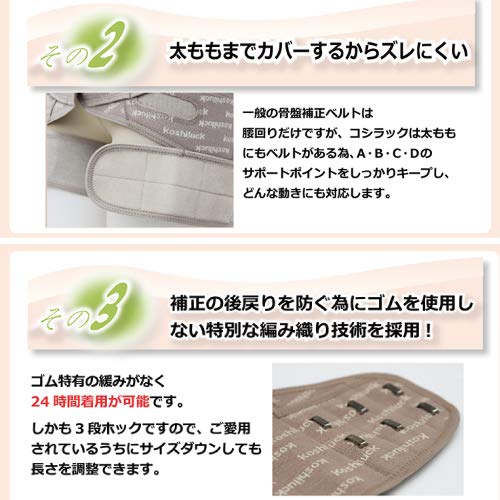 Amazon.co.jp: コシラック 骨盤矯正ベルト ベルトタイプ ブラック M 