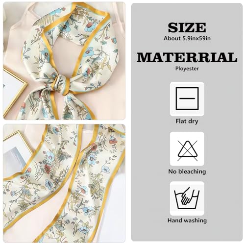 Head Scarf for Women Silk Feeling Neck Scarves Handbag Scarf Lightweight Sleeping Hair Wrapping with Gift Packed2
