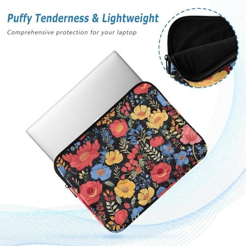 Funda para laptop de 13-14 pulgadas con diseño floral resistente al agua miniatura 5