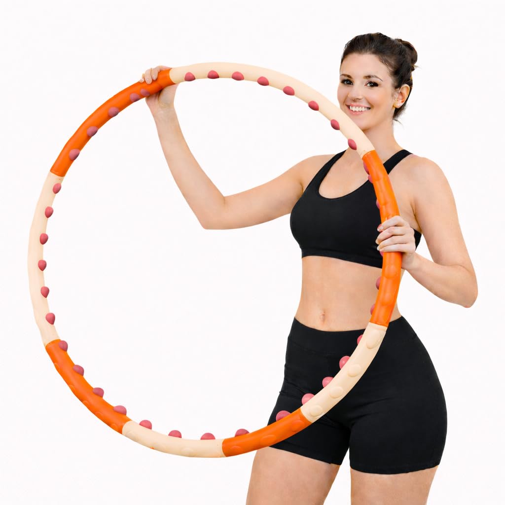 Health Hoop-Adjustable Weighted Fitness Hoop for Adults, Quiet Waist Exercise Ring for Core Workout (Stater 2.5Lb)