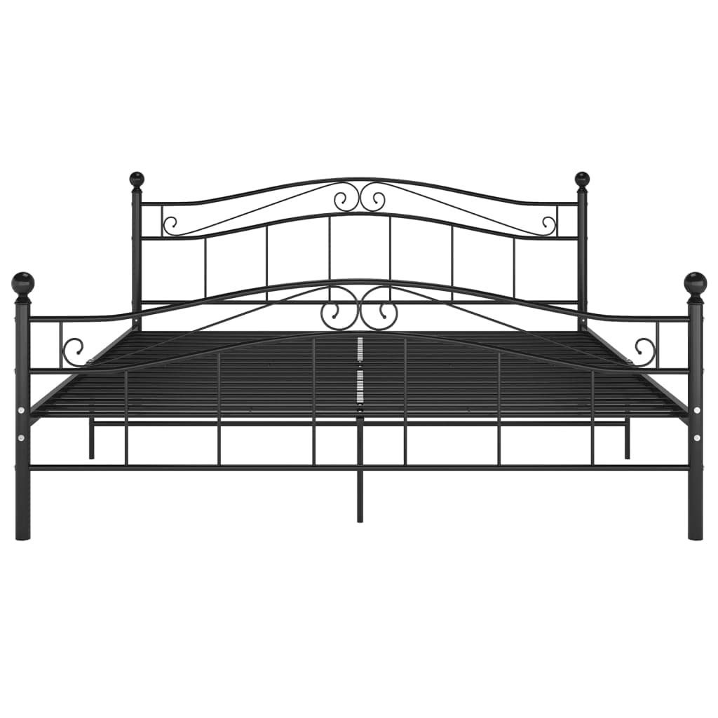 vidaXL Estructura de Cama Dormitorio Habitación Muebles Mobiliario Matrimonio Cuarto Descanso Robusta Duradera de Metal Negro 200x200 cm
