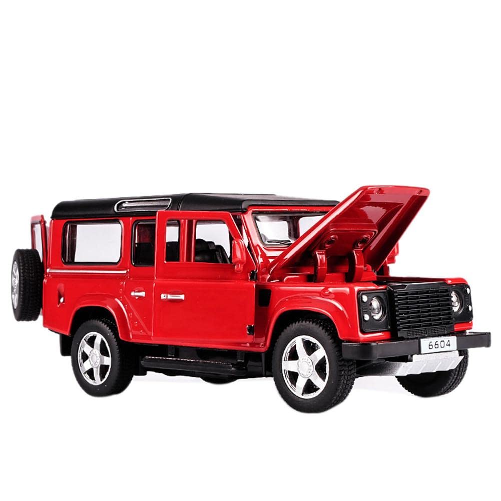 PLUSPOINT Diecast Toy Car Scale Model,Pull Back Vehicles Alloy Simulation Supercar with Lights and Sound Also for Car Dashboard,Kids,Adult (Defender-Red) (B0BSDM54L4) Amazon Price History, Amazon Price Tracker