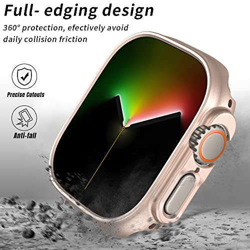 Étui de protection pour iWatch Series 8 Pro Ultra 49 mm cadre rigide PC rose mat