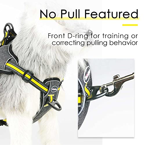 Thinkpet Dog Harness For Medium Dogs No Pull, Escape Proof Step-In Reflective Dog Vest Adjustable Breathable Halter Harness With Back/Front Clip For Better Control M #TOP2