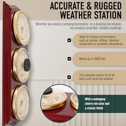 Generic 001 Classic Analog Weather Station-Home Barometers-Indoor Barometer-Barometer Hygrometer Thermometer-Traditional Weather Indicators-Home Decor thumb #5