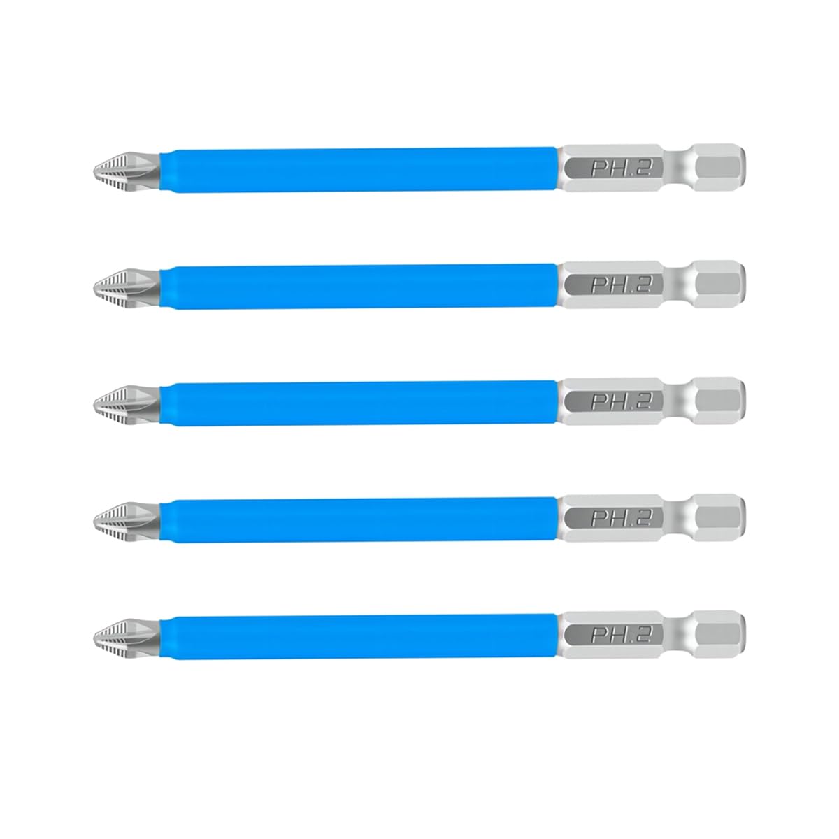 Qrity Pcs Magnetic Phillips Screwdriver Bit, Ph2 X 90Mm, 1/4 Inch Hex Shank Phillips Head Drive Bit Cross Slot Screw Driver Power Drill Bit Size 5