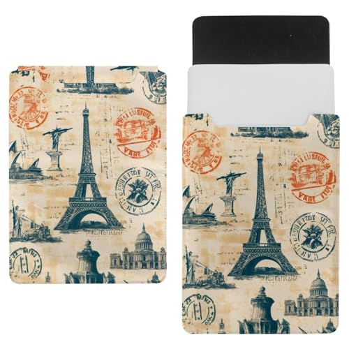 Funda para portátil de 13.8 x 10.2 pulgadas World Postmark con forro celvet