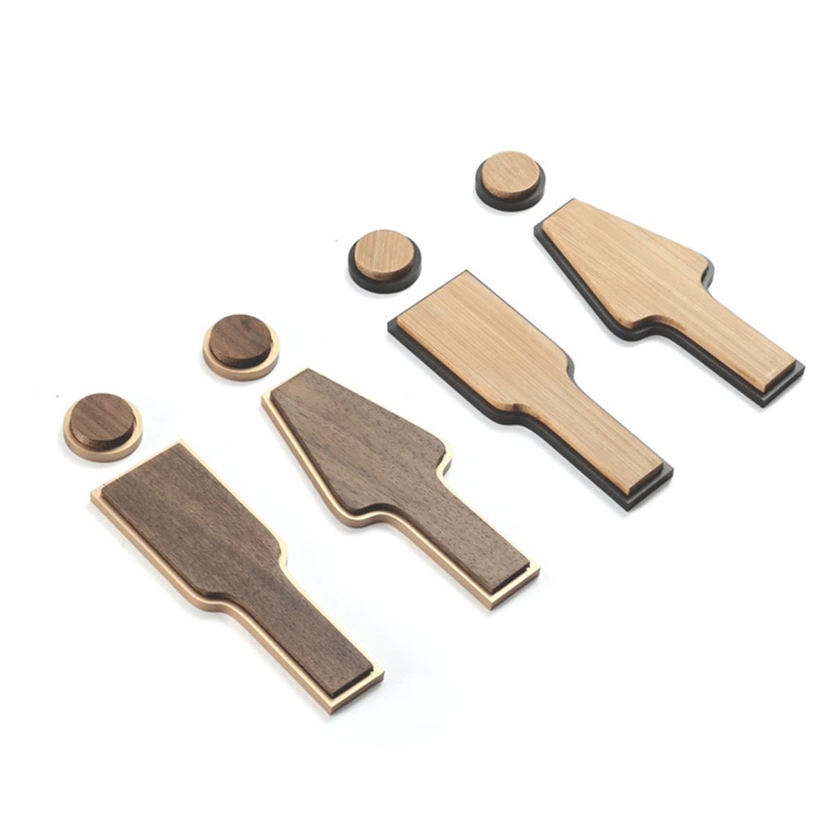 Letreros de baño for hombres y mujeres en negro y dorado - 2 piezas(Gold)