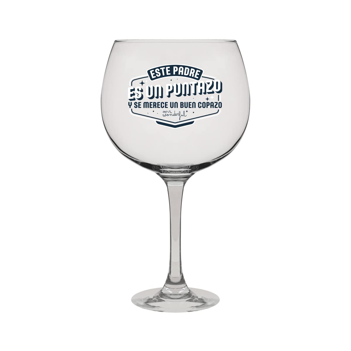 Vaso De Ballon Mr.Wonderful Para Papá - Cristal, 70 Cl, Con Mensaje Divertido - Apto Para Lavavajillas - Regalo Original
