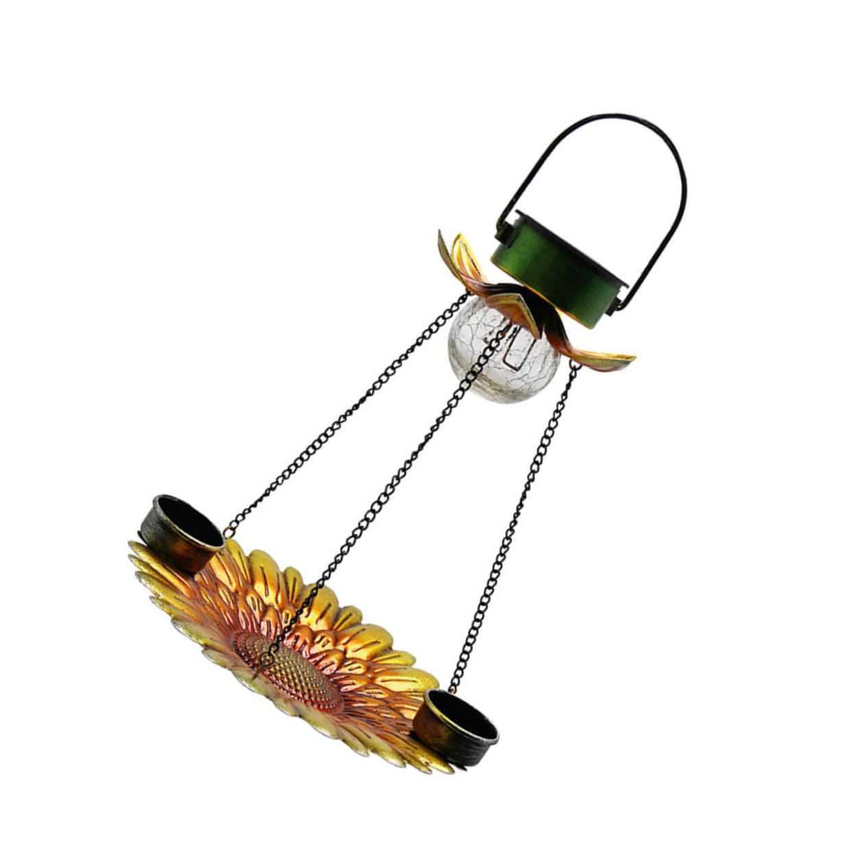 Solarbetriebener Vogelhäuschen mit Kreativer und Dekorativem Lampendesign Hängender Futterspender für Kleine Vögel im Garten für Kanarienvögel und Papageien