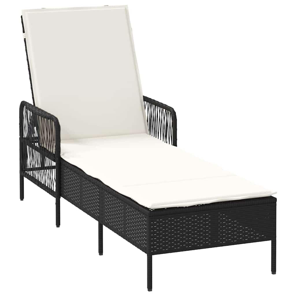 Tumbona de jardín (55 x 200 x 92 cm, polirotino, chaise longue de jardín, respaldo ajustable, baño de sol, muebles para playa, terraza, balcón