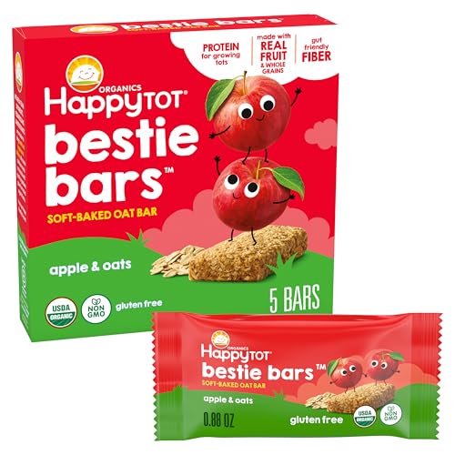 Image of HAPPY TOT Bestie Bars, Soft-Baked, Apple & Oats, 5-0.88oz Bars (1 Box)