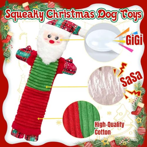 Juguetes mordibles navideños para perros grandes, set x3 miniatura 3