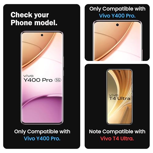 Image of FIRST MART Military Grade UV Tempered Glass For Vivo Y400 Pro 5G (6.77 Inch) With Edge To Edge Full Screen Coverage & Easy UV Installation Kit | Crystal Clear, Pack of 2