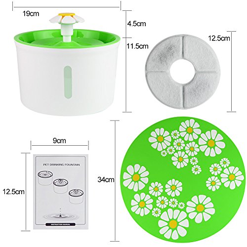 Fuente de Agua Automática para Gatos 1.6 L Verde miniatura 6