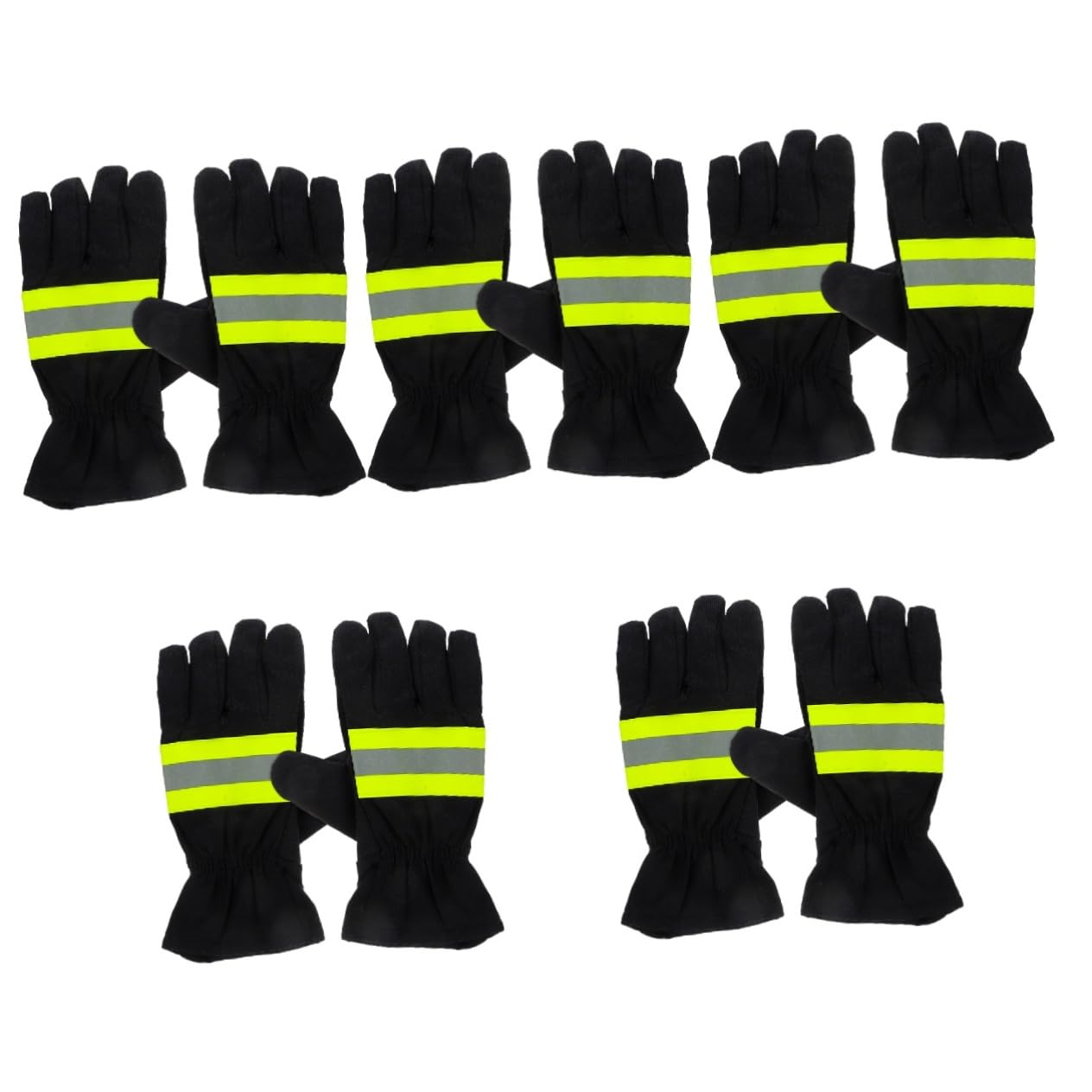5 Pares Guantes Ignífugos Guantes De Trabajo Con Tira Reflectante De Bombero De Bombero De Trabajo Aislantes Algodón