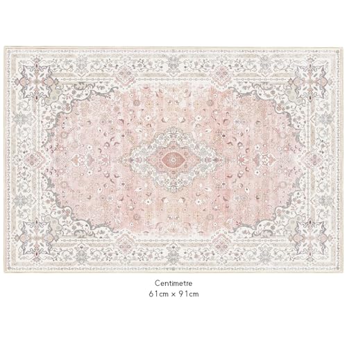 Tapete decorativo Brakki 2x3 Floral rosa lavable miniatura 2
