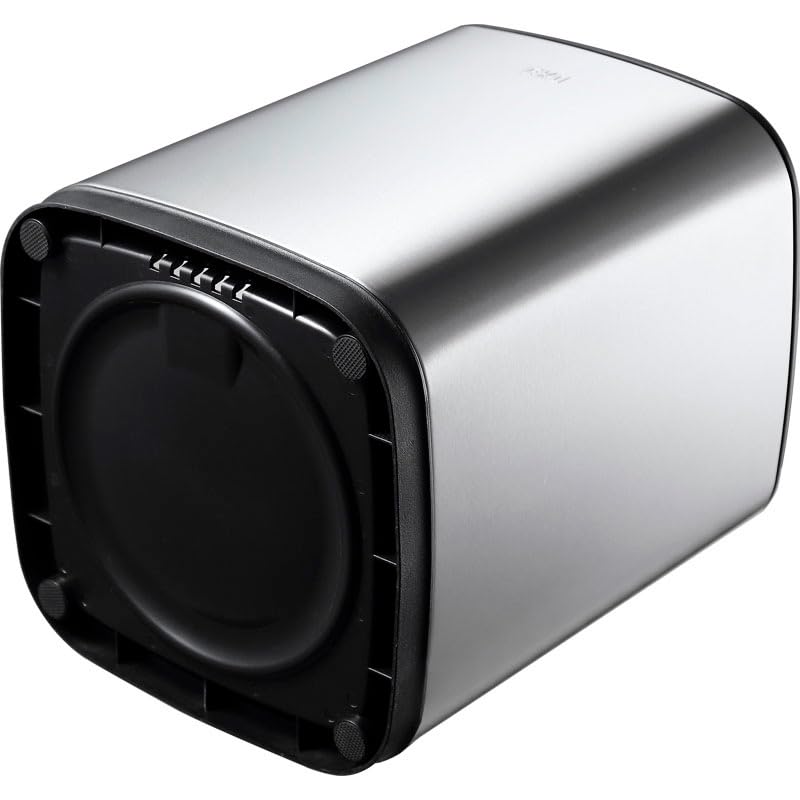 PROREGAL Quadratischer Abfalleimer aus mattem Edelstahl mit offenem Einwurf | 9 Liter, HxBxT 33,8x24x24cm | Silber – Bild 3