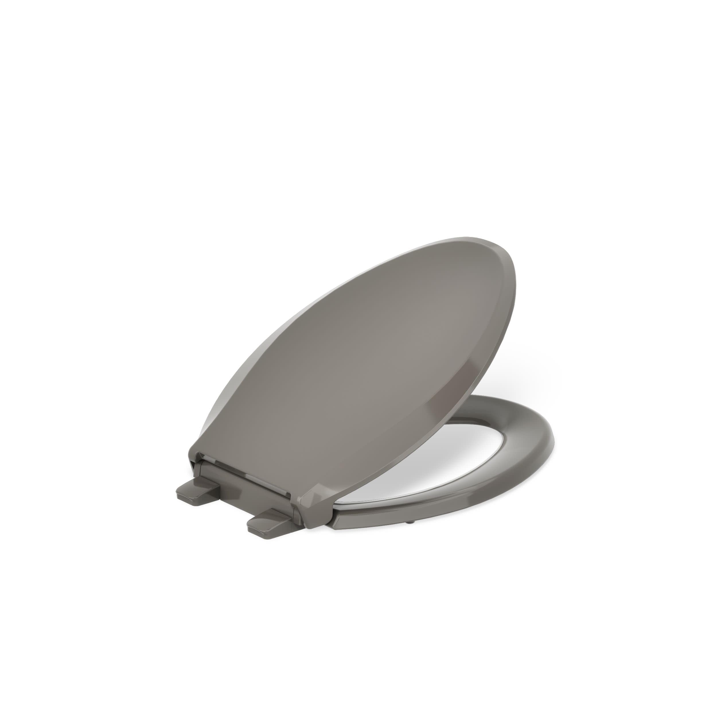 KOHLER 4636-RL-K4 Cachet ReadyLatch Elongated Toilet Seat Slow Close, Soft Close Toilet Seat Quiet Lid, Contoured Grip-Tight Bumpers Installation Hardware, Apartment Essentials, Cashmere