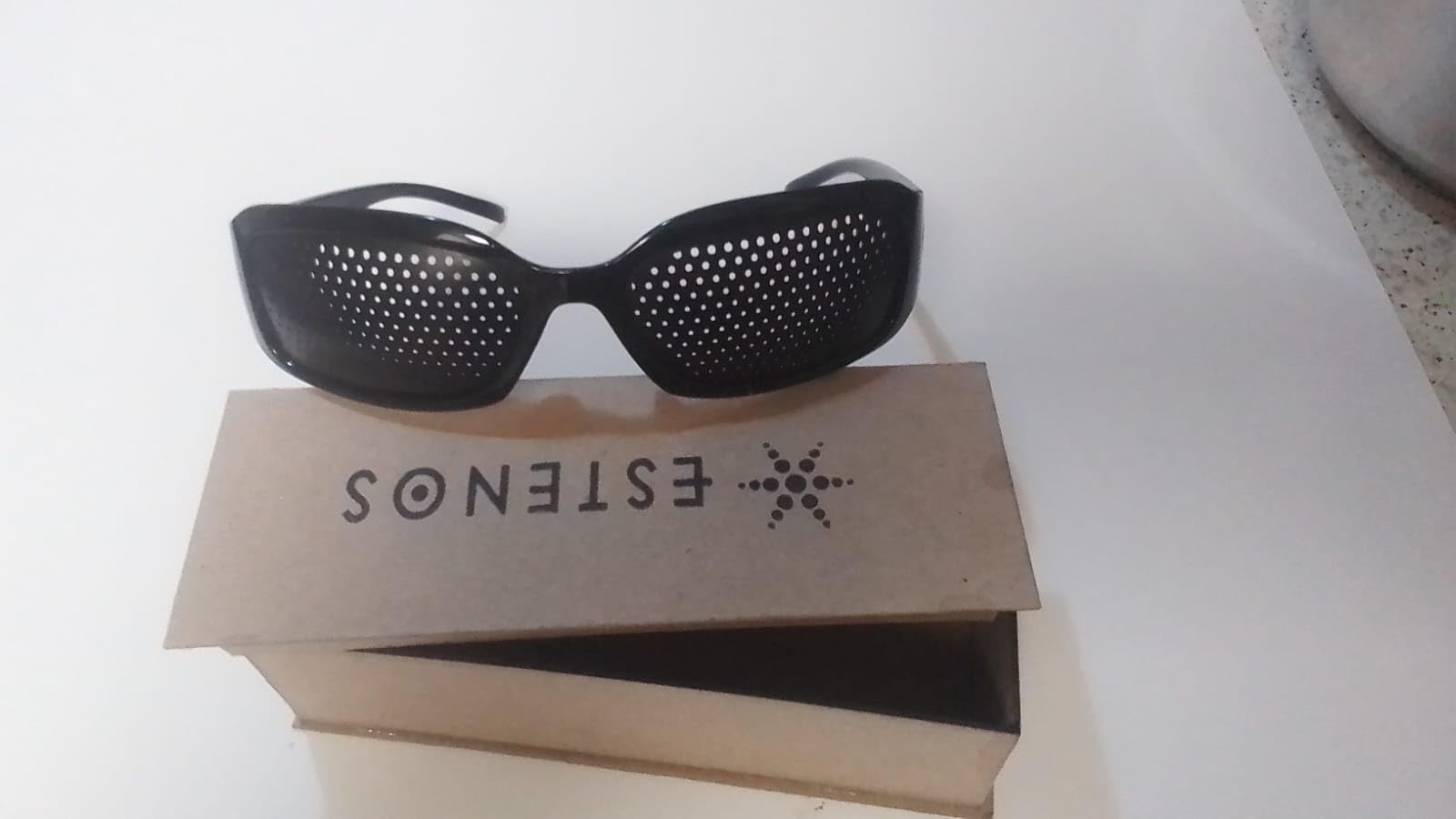 Interior, Gafas Multifocales para Fatiga Visual, Gafas Estenopeicas para vista cansada Gafa Reticulares 12 filas Progresivas de Agujeros, Pinhole Glasses, Rasterbrille, Entrenamiento Visual