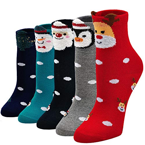 Preisvergleich Produktbild PUTUO Kinder Socken Mädchen Bunte Socken aus Baumwolle, Weihnachtssocken Kinder Sneakersocken Lustige Socken Kleinkind Mädchen Tier Socken, 2-4 Jahre