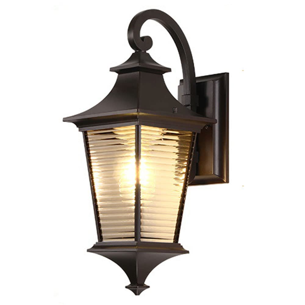 Kbuukyyxouy B Wall Sconce Light Fixture Modern Fashion Die-Cast Aluminum + Glass Outdoor Simple Wall Lamp Courtyard Ip65 Waterproof Outdoor Wall Lamps，E27 Wall Lantern(,7.8In)