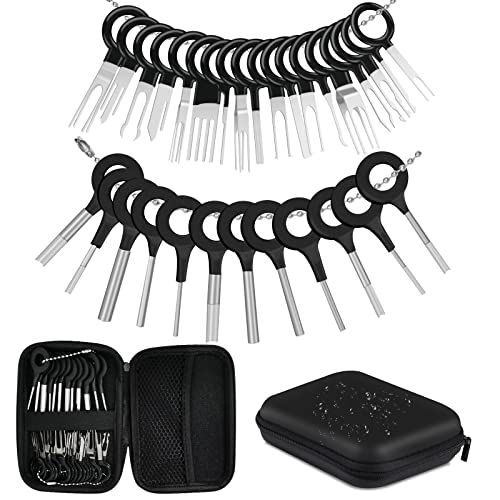 MWBFPAFC Terminal Extractor Removal Tool Kit, 30 Pcs Depinning Key Tool Set for Car Auto Household Devices, Wire Connector Pin Release Extractor Tool and Back Needle Removal Tool with a Protective Bag