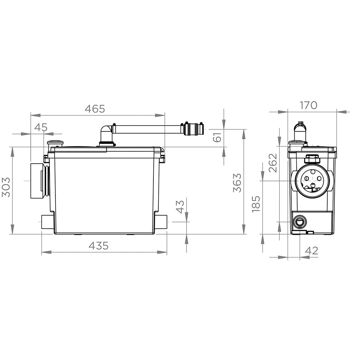 SFA 0017UP - Trituratore ad incasso Sanipack Pro Up