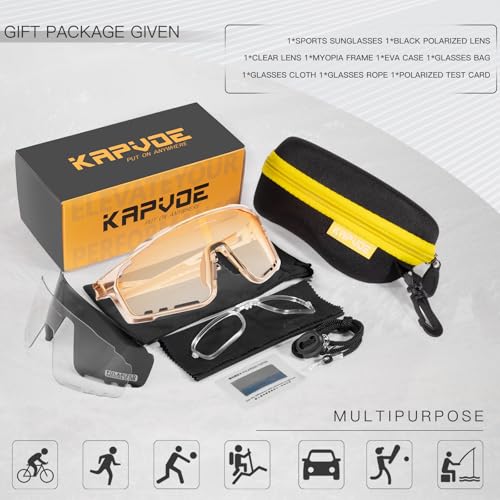 Image of KAPVOE Cycling Sunglasses for Men and Women K76 | TR90 frame for cycling.