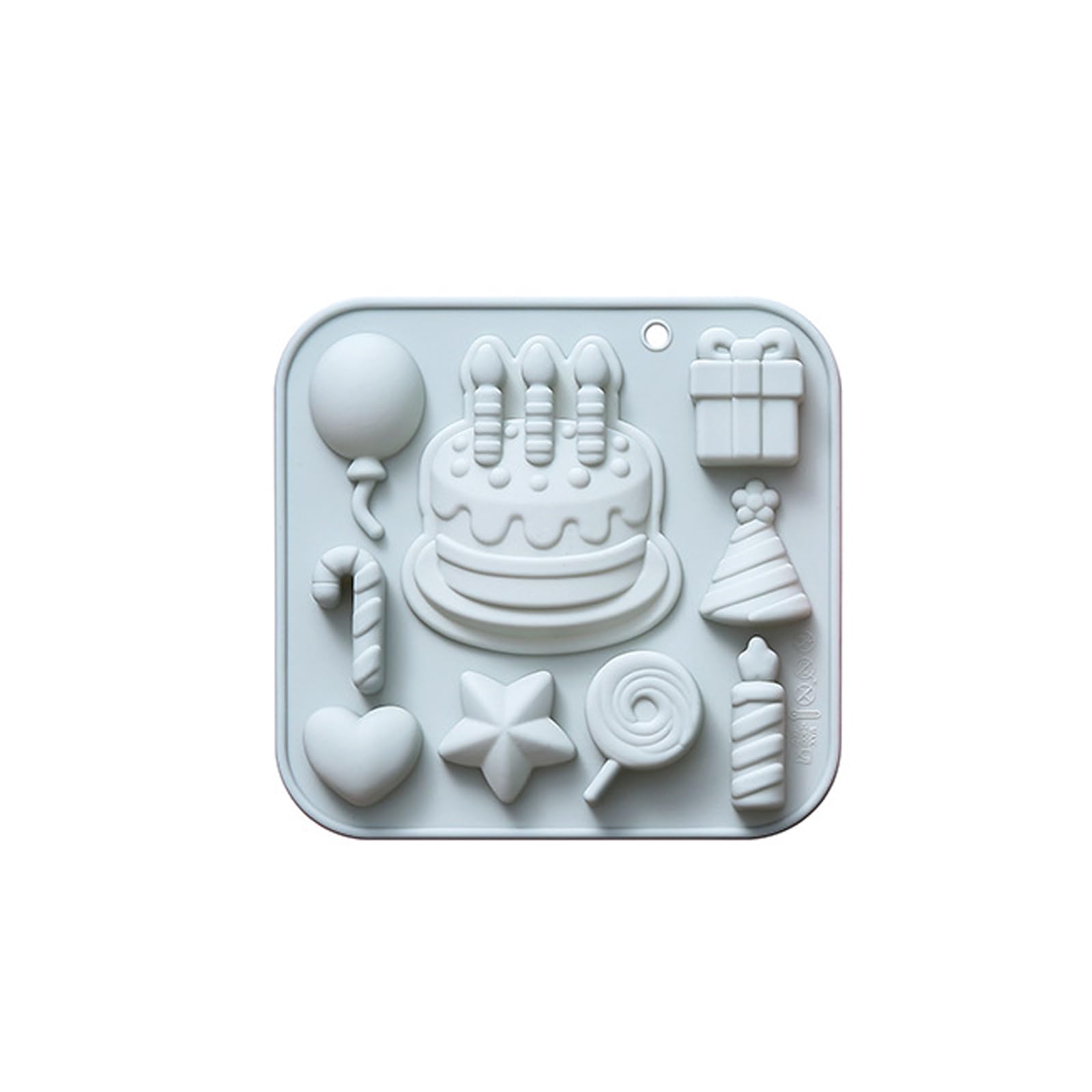 LUCKGONI Food Grade Silicone Birthday Cake Mold with Balloons and Candle Easy Demolding and Dishwasher Mould