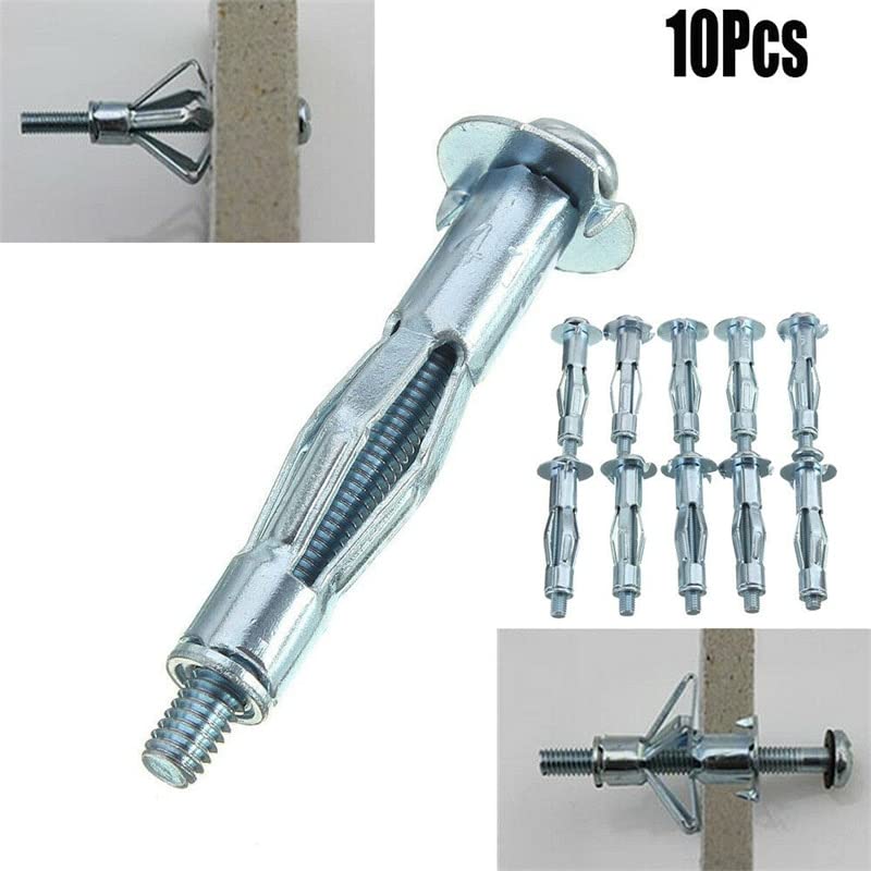 Juego de 3 Pernos de expansión Resistentes, Anclaje de Pared, Herramienta de fijación metálica, Kit Surtido de Tornillos de Anclaje Huecos (M4 x 52 mm) (M8 x 37 mm)