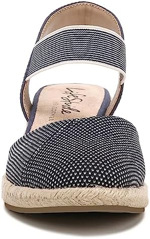 LifeStride Womens Kimmie Espadrille Wedge Sandal Loafer, Navy, 9.5 Wide US | Image 2