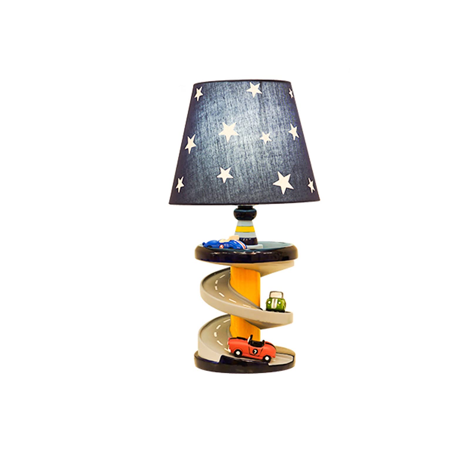 NOLLAM Lámparas de Mesa Table Lamp with Car Driving on The Road Base Dimmable Desk Nightstand Lamp Creative Personality Bedside Lamp for Kids Room Study Room Desk Lamp Home Decor