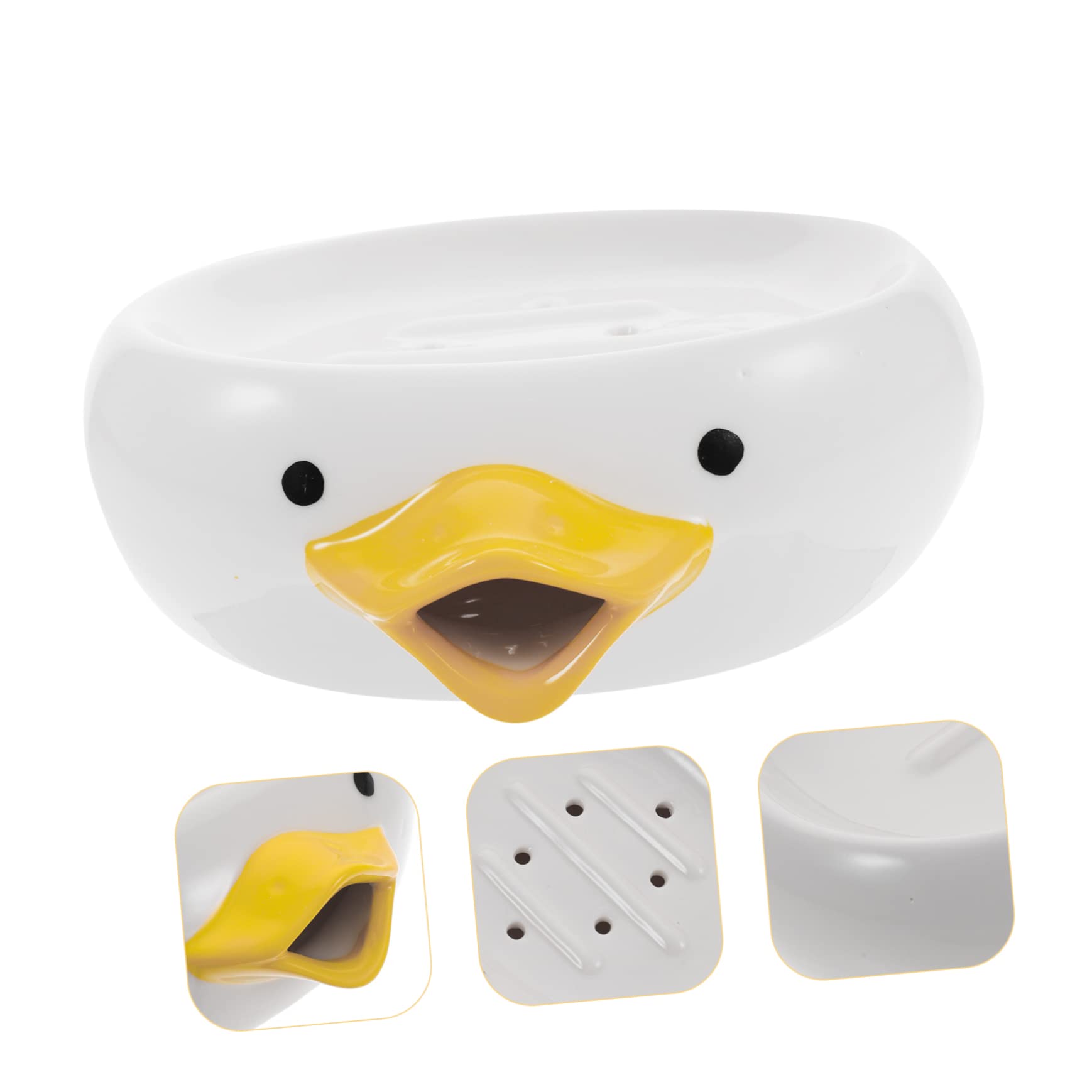 Ciieeo Ceramic Cartoon Soap Dish Adorable Soap Holder for Bathroom Kitchen Detachable Design Decorative Container Fun Functional Home Accessory