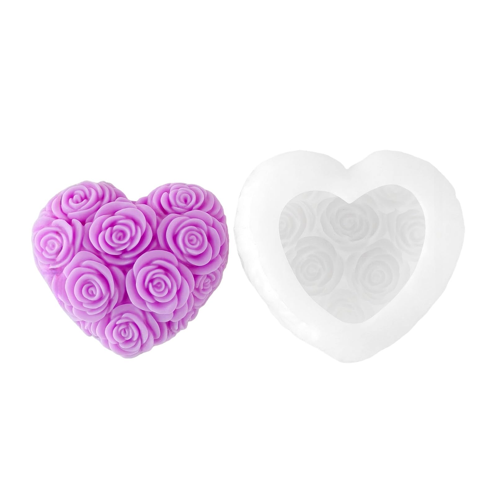 LUCKGONI Silicon Braideds Heart Rose Candle Mould For Detailed Aromatherapys Craft And Projects