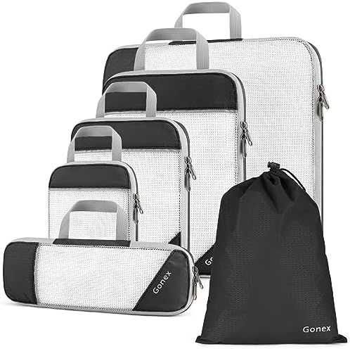 Set De 5 Cubes De Compression Voyage - Organisateur Valise Ultraléger Rouge