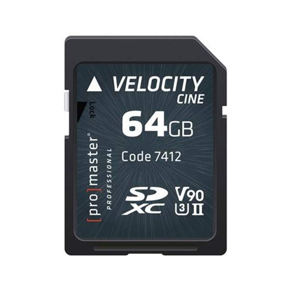 Promaster Tarjeta de memoria SDHC 64 GB Velocity CINE V90 UHS-II U3 (7412)