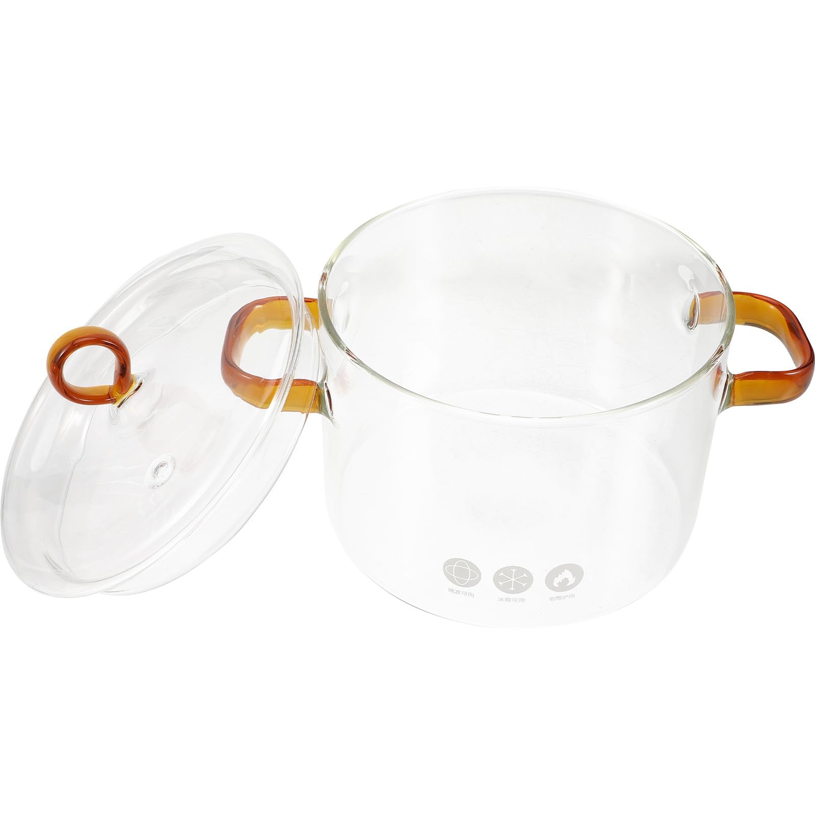Casserole en verre borosilicate 1500 ml Gatuida avec couvercle pour soupe et nouilles