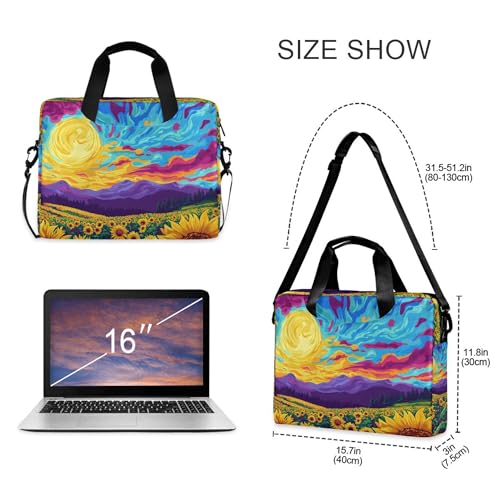 Maletín portátil ALAZA con diseño girasol para laptop 13-15.6" miniatura 4