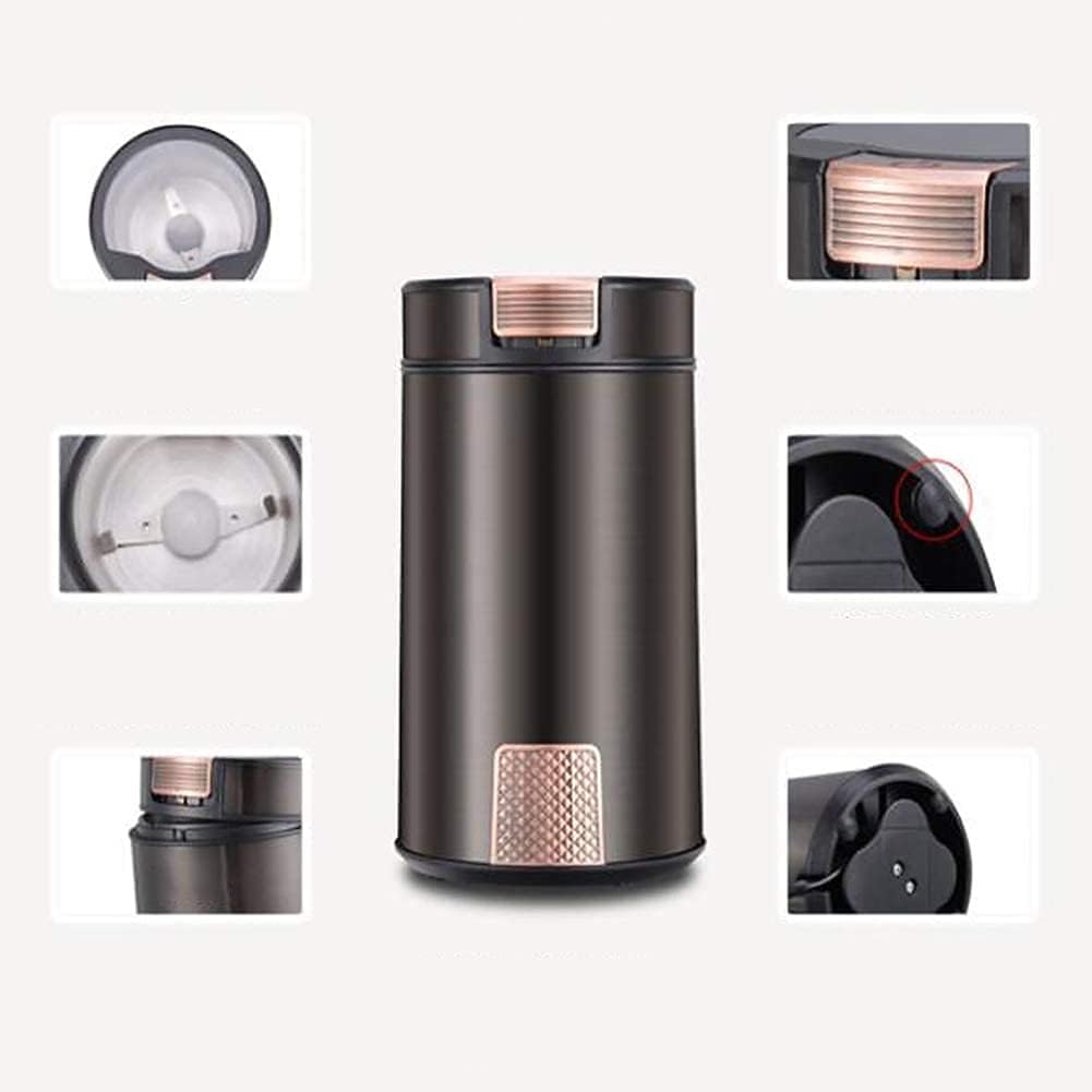 Electric Coffee Grinder for Beans, Spices and More, Stainless Steel，Household Grains Medicinal Materials Coffee Beans Small Electric Grinder